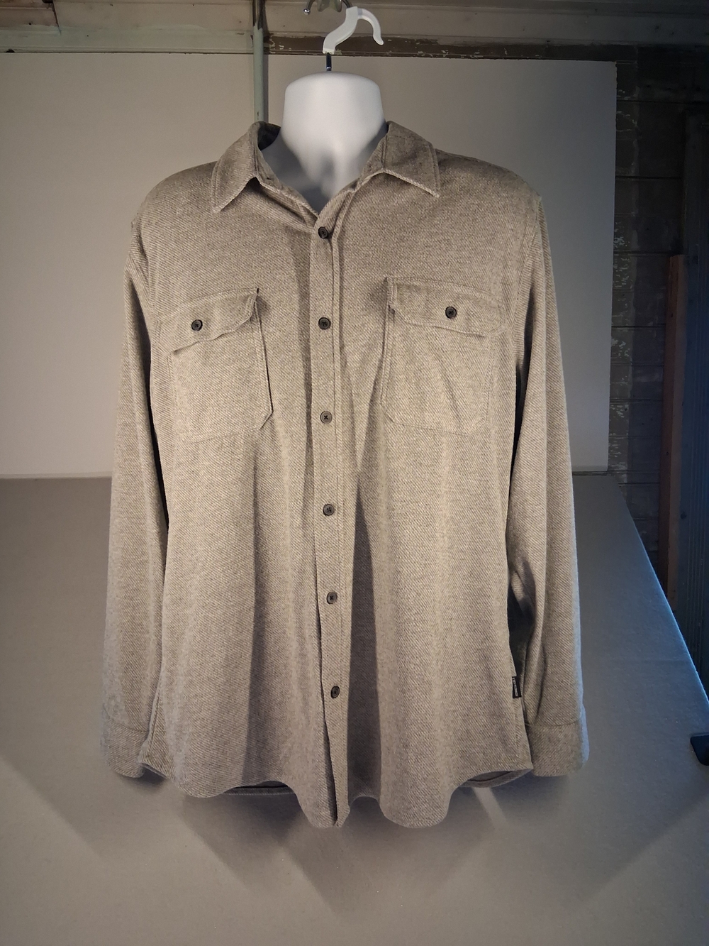 Kenneth Cole Men's Light Gray Button-Up Shirt Jacket